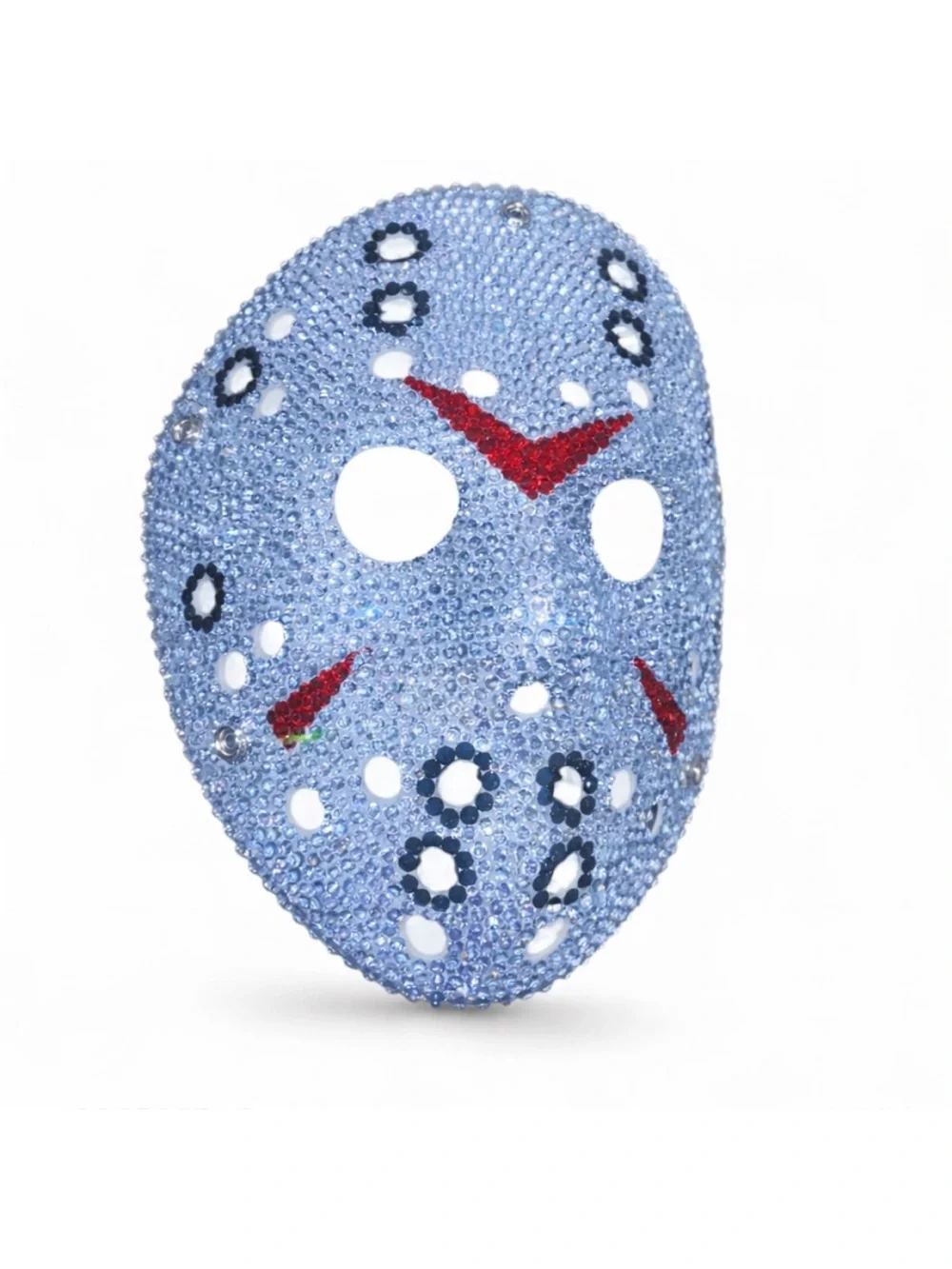 Jason Light Sapphire Blue & Crystal Diamond Bling Sparkly Hockey Mask Horror New